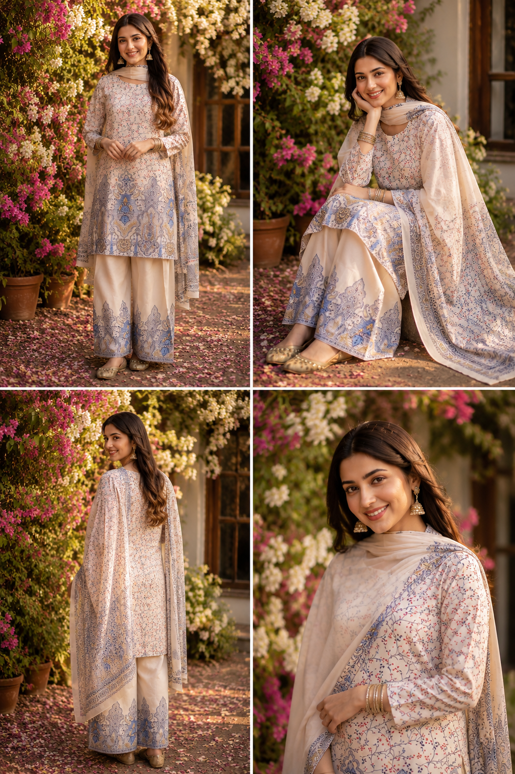 White Farshi Suit