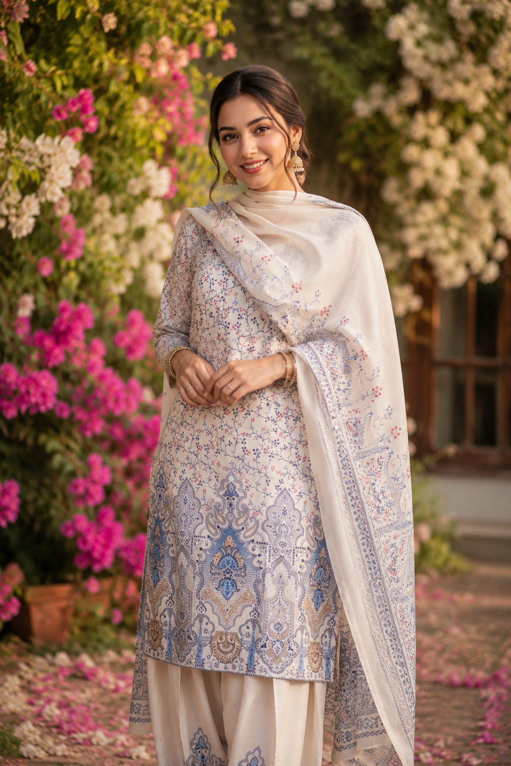 White Farshi Suit